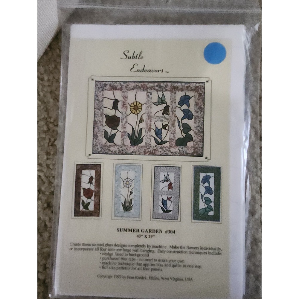 Subtle Endeavors‎ Summer Garden 304 Quilt Pattern Stained Glass Designs